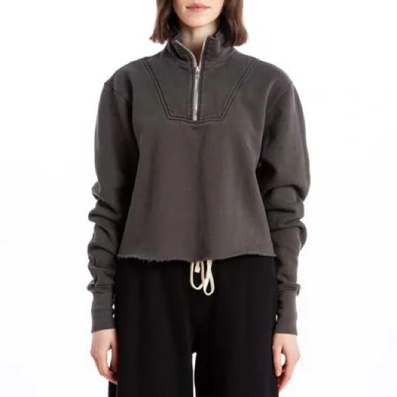 Les Tien Haley Crop Half Zip Pullover Small - Picture 1 of 11